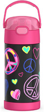 FUNTAINER Water Bottle with Straw - 12 Ounce - Kids Stainless Steel Vacuum Insul