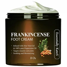 Essentially KateS Frankincense Oil Foot Cream 8 Fl Oz - Fight Soreness and Stiff