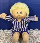 Vintage Cabbage Patch 1978-1982 Boy Doll Blonde Hair Blue Eyes Striped Pajama’s