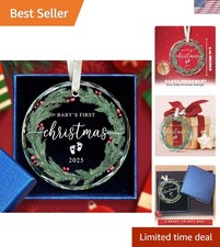 Elegant Glass Baby's First Christmas Ornament 2025 - Perfect Holiday Gift