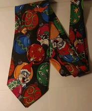 Looney Tunes Mania 1993 Christmas Necktie 60" Taz Bugs Daffy Tweety Polyester
