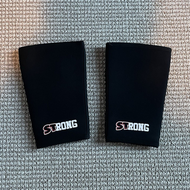 STRONG Knee Wraps Black Pair Gym & Training