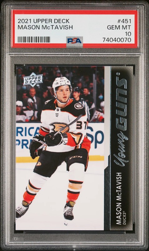 2021-2022 Upper Deck Mason Mctavish #451 Young Guns Rookie PSA 10