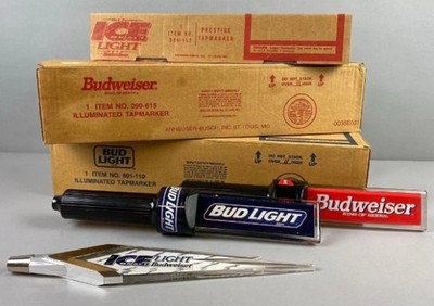 Lot of 3 Budweiser / Bud Light Beer Tap Handles - New in Box