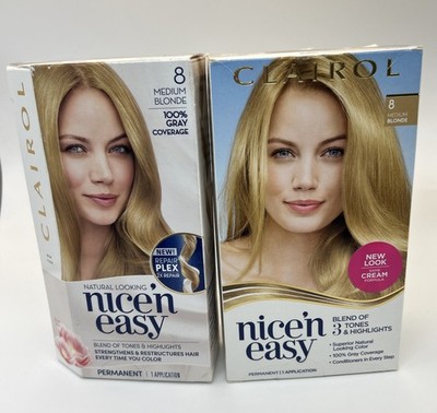 2X Clairol Nice'n Easy Permanent Hair Color - 8 Medium Golden Blonde Worn Box