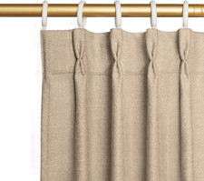 Thick Linen Blackout Pinch Pleated Curtains 96" Long, 2 Panel Set