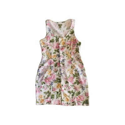 Esprit Sport  (Vintage) Flower Dress 55% linen 45% cotton. Cottagecore Feminine