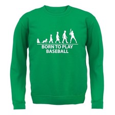 Born To Play Baseball - Kids Hoodie / Sweater - Base Ball Player Fan Love Bat