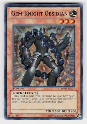 Hidden Arsenal 6: Omega Xyz #HA06-EN031 Gem-Knight Obsidian 1st Edition