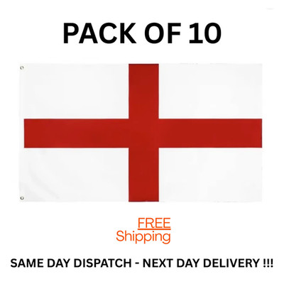 ST GEORGE DAY FLAGGE ENGLAND FLAGGE 5x3 - UK FLAGGE VERKÄUFER - 10ER PACK