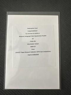 Topps Museum 2024/25 Redemption Auto Relic AQUAMARINE /199 Manchester United