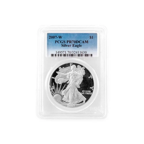 2007-W 1 Oz PCGS PR70 Dcam 999 Silver $1 American Eagle Liberty Coin
