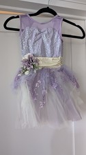 Weissman Lavender Ivory White Dance Dress Up Sequin Tulle Girls Costume SC
