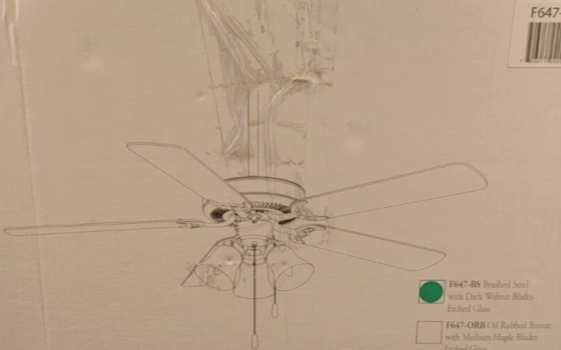 MINKA AIRE 52" 3-LIGHT CEILING FAN IN BRUSHED STEEL WITH 5 WALNUT BLADES F647-BS - Image 2 of 4