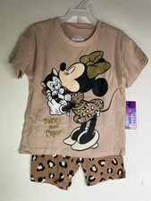 Disney Minnie Mouse 2 Piece Shorts and Top T-Shirt Outfit Set Girls Size 4T NEW