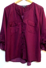 Notations Shirt Women XL Multicolor Striped Pullover 3/4 Sleeve Business Classic