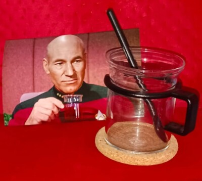 Vintage Star Trek Picard TNG Tea Cup Mug prop Bodum Patrick Stewart Teetasse 