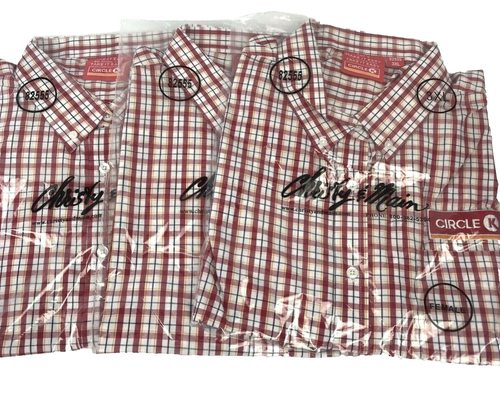 (3) Circle K Employee Uniform Shirt Womens 3XL Red Plaid