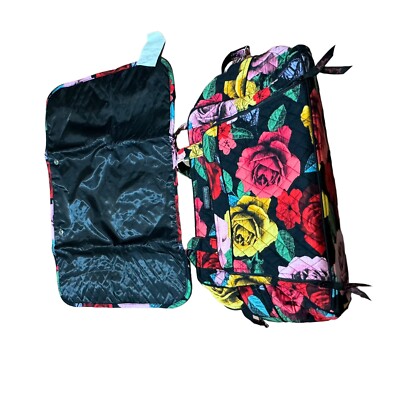 Vera Bradley Ultimate Baby Diaper Overnight Bag Quilted Roses Floral  Pockets