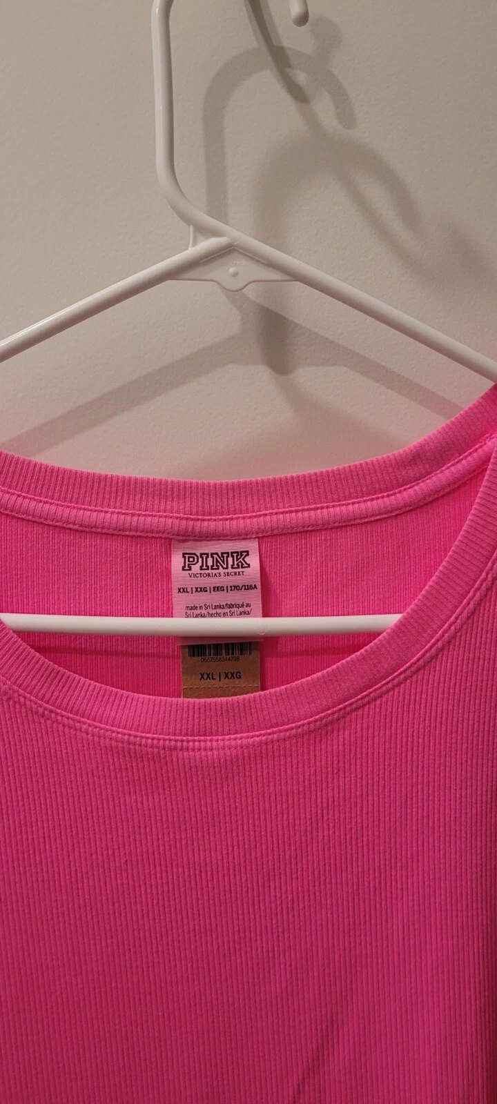 UNDERCOVER Mini abito ROSA Victoria's Secret puro ROSA solido XX LARGE a costola manica corta VS