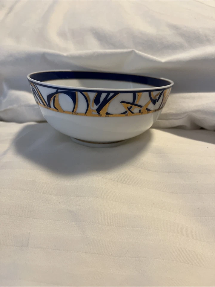 Tiffany & Co Bowl 5" Pergamino Dorado Azul Hecho Exclusivamente para Fina Inc. Japón Foto 2 de 4