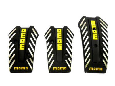 Momo Style Black Aluminum Non Slip Gas Brake Pedal Pad Clutch Manual Car 3 PCS