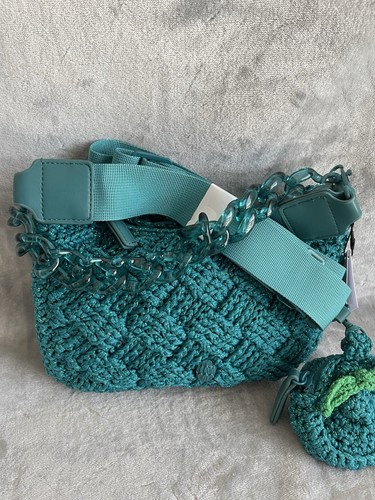 NWT Kurt Geiger London Crochet Crossbody Bag - Green - Picture 8 of 9