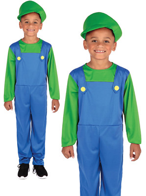 Grüner Klempner Junge Spielfigur Klempner Arbeiter Anzug Kostüm