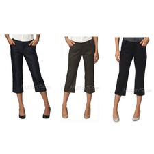 NWT Mossimo Woman Crop Pant Mid Waist Straight Hip Fit 3 Indigo/Black/Olive 2