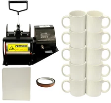 New Mug/Cup Heat Press,Heat Transfer Paper,Tape,DIY Sublimation Coffee Mugs,110V