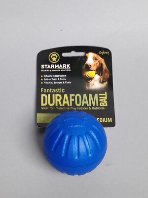 Dog Fetch DURAFOAM BALL Medium blue Starmark - Brand New US seller