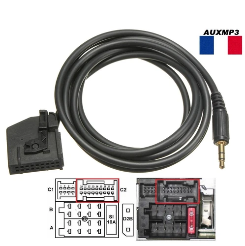Adapter Auxiliary Cable mp3 for Head Unit Mercedes E Class Sedan W211