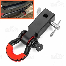 Receiver Hitch 3/4Inch D-Ring Shackle Tow Hook Winch Mount To 2" Receivers