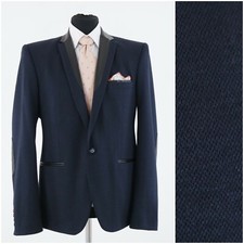Mens Navy Blue Blazer 42R UK Size JEELJEANS Cotton Sport Coat Jacket