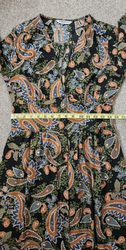 Stradivarius Boho Paisley Print Maxi Silk Style Dress Size UK 12 Medium - Picture 10 of 11