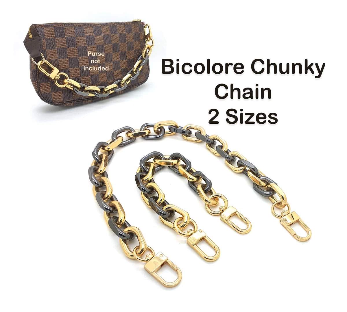 lv chunky gold chain purse strap