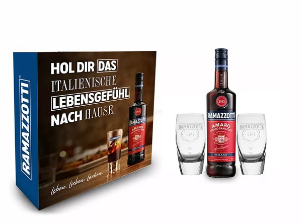Ramazzotti Geschenkset - Ramazzotti Amaro Milano 0,7L (30% Vol.) + 2 Ramazzotti-image