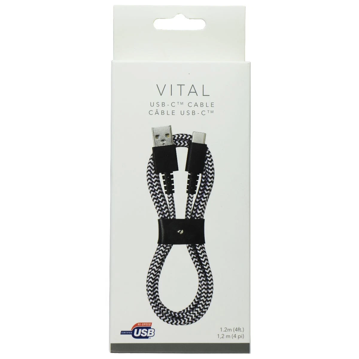 VITAL (4-Ft) Brainded USB-C to USB ChargeSync Cable - BlackWhite Stripe |  eBay