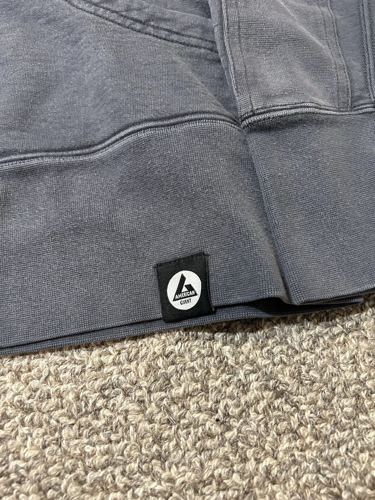 VETEMENTS Felpa con cappuccio American Giant donna M blu navy full zip pesante da lavoro USA cotone