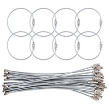 25 Pack Wire Keychain Cable5.9 Inches Nylon Coated Stainless Steel Key RingLu...