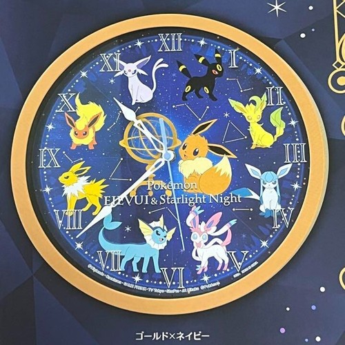 RARE Pokemon Wall clock EEVEE & Starlight Night B ver. from JAPAN - Picture 2 of 4