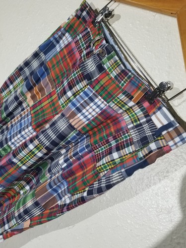 Pantalones Brooks Brothers Milano Algodón Naranja Madras Patchwork Cuadros FF 36X32 - Imagen 7 de 8