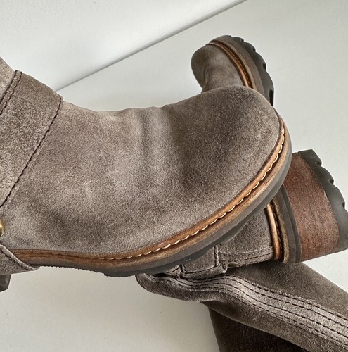 PRADA BIKER Cowboy Damen Leder Wildleder Stiefel Größe 36 BRAUN - Bild 19 von 20