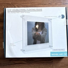 Wexel Art 12"x 15” Double Panel Clear UV Grade Acrylic Floating Wall Frame Gold