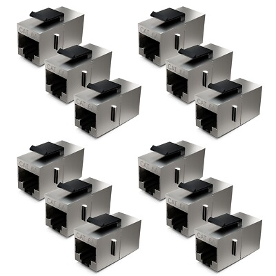 deleyCON 12x CAT6a Keystone Modul RJ45 Patchkabel Kupplung Verbinder Geschirmt