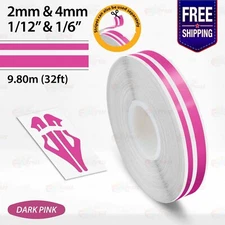 DARK PINK 1/12" & 1/6" Roll Vinyl Pinstriping Stripe Double Line Tape Sticker