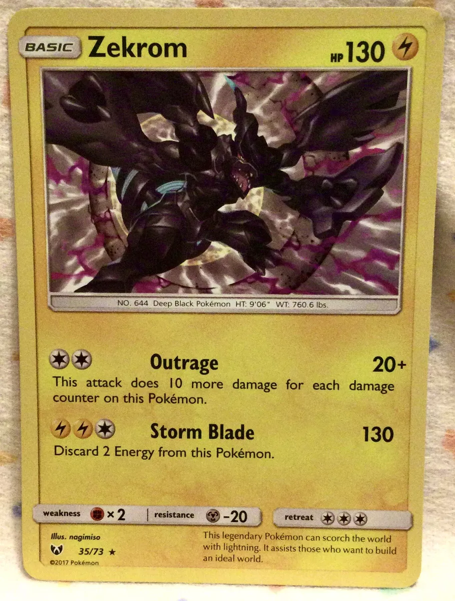 Pokemon : SM SHINING LEGENDS ZEKROM 35/73 RARE HOLO