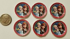 6 Miniature dollhouse Christmas Santa Paper plates  Barbie 1/12 Frozen Elsa Anna