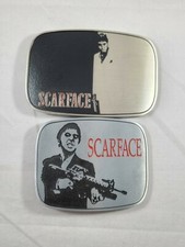 New Tony Montana/Scarface Etched Belt Buckle Set 4" x 3" and 4.5" X 3"
