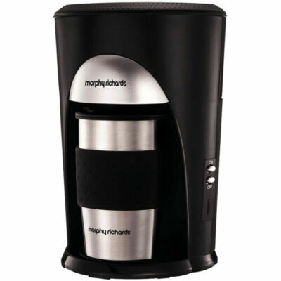 Morphy Richards Kaffee für unterwegs Filtermaschine schwarz gebürsteter Stahl 